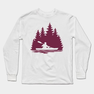 Summer Kayaker Paddling Long Sleeve T-Shirt